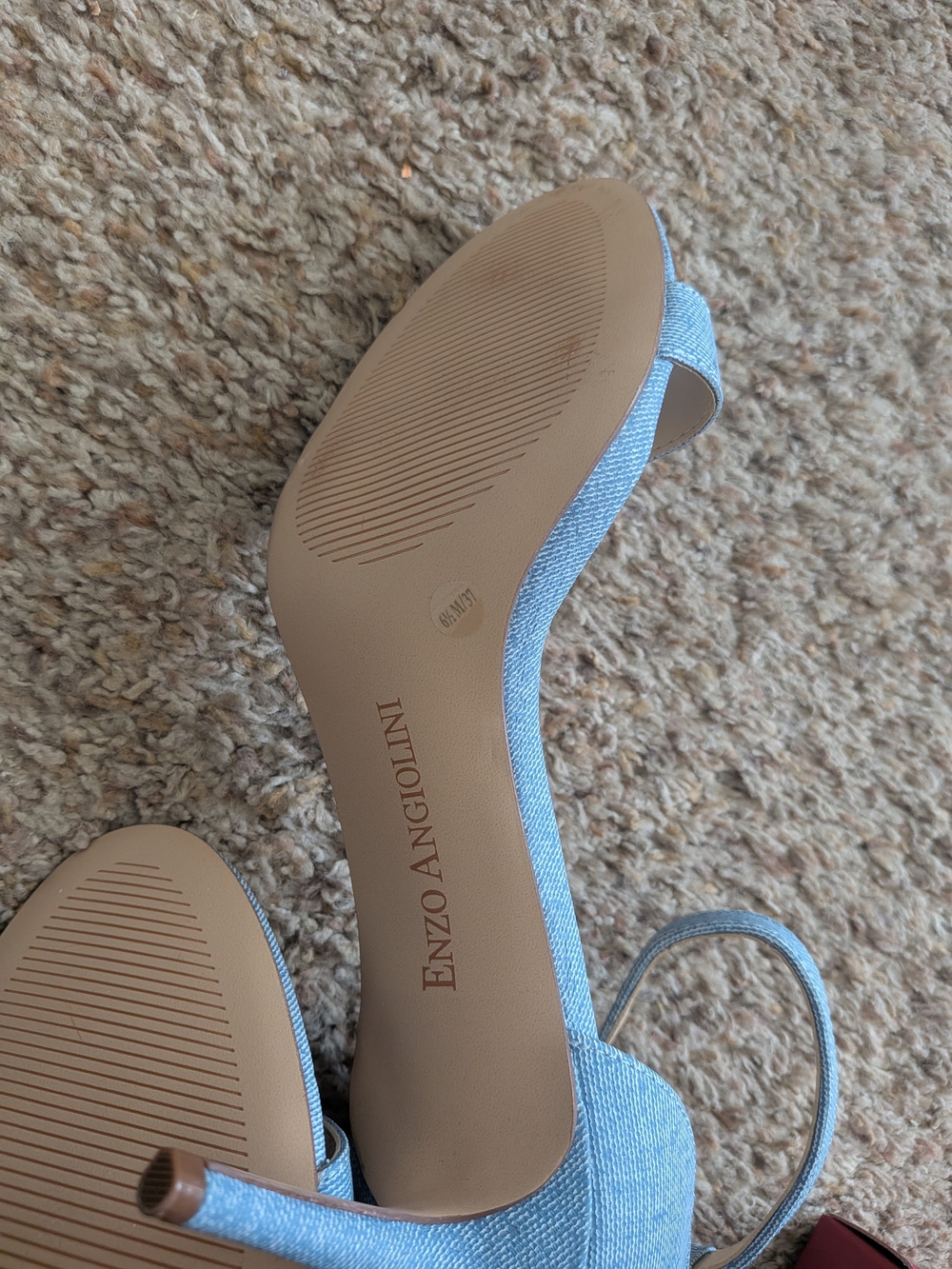 Enzo Angiolini Blue Denim Ankle Strap Sandals - Picture 5 of 5